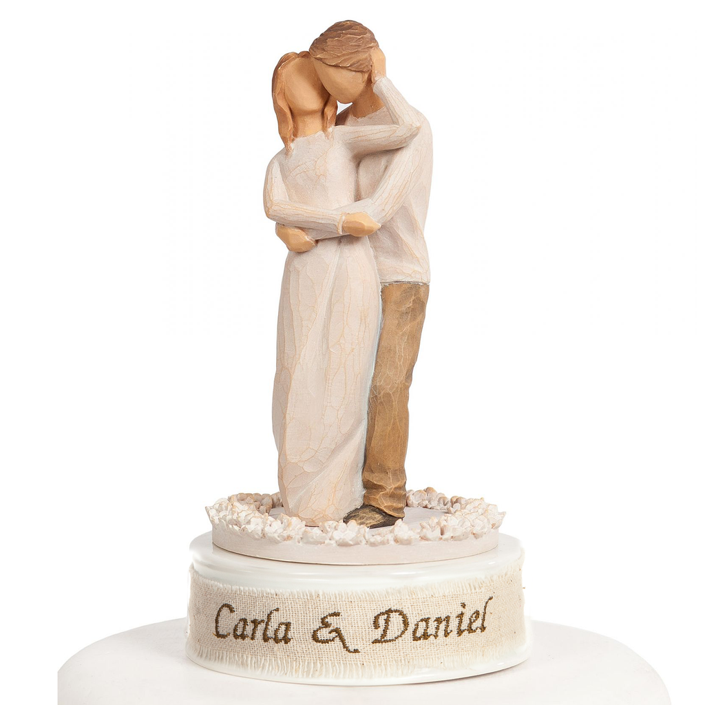 Personalized Embroidery Willow Tree ® "Together" Wedding Cake Topper - Wedding Collectibles