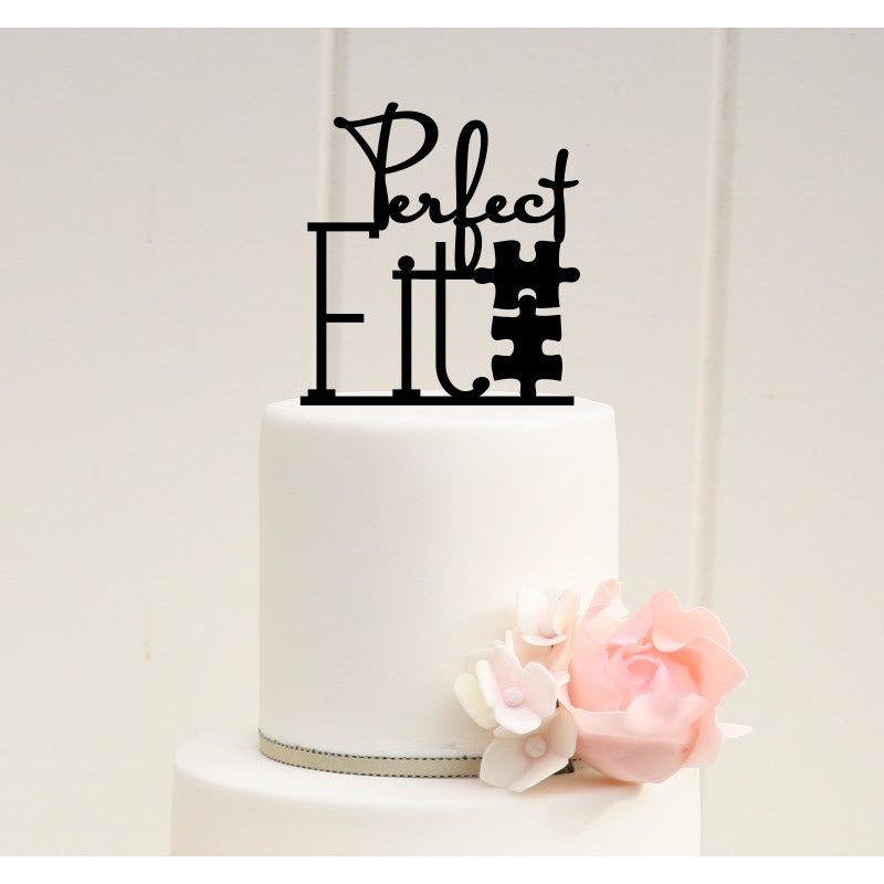 Perfect Fit Puzzle Wedding Cake Topper - Custom Cake Topper - Wedding Collectibles