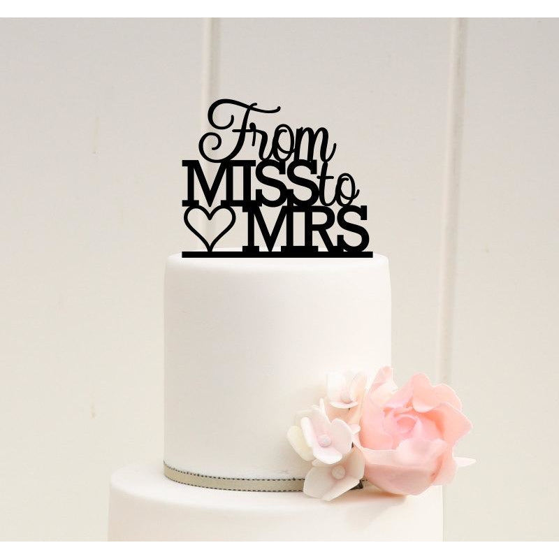 From Miss to Mrs Bridal Shower Cake Topper - Custom Cake Topper - Wedding Collectibles