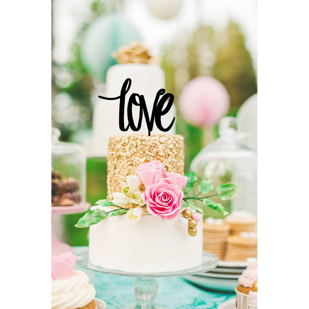 LOVE Wedding Cake Topper Custom Design - Wedding Collectibles