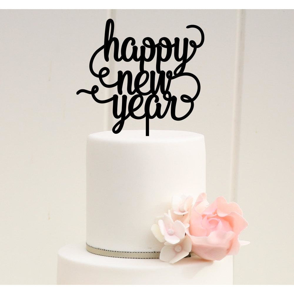 New Years Party Cake Topper - Happy New Year Cake Topper - Wedding Collectibles