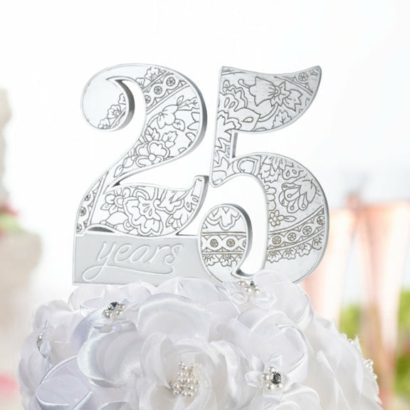 25Th Anniversary Cake Pick - Wedding Collectibles