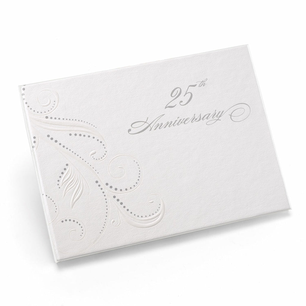 25th Anniv Swirl Dots Guest Book - Wedding Collectibles