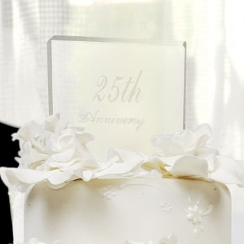25th Wedding Anniversary Acrylic Cake Topper - Wedding Collectibles