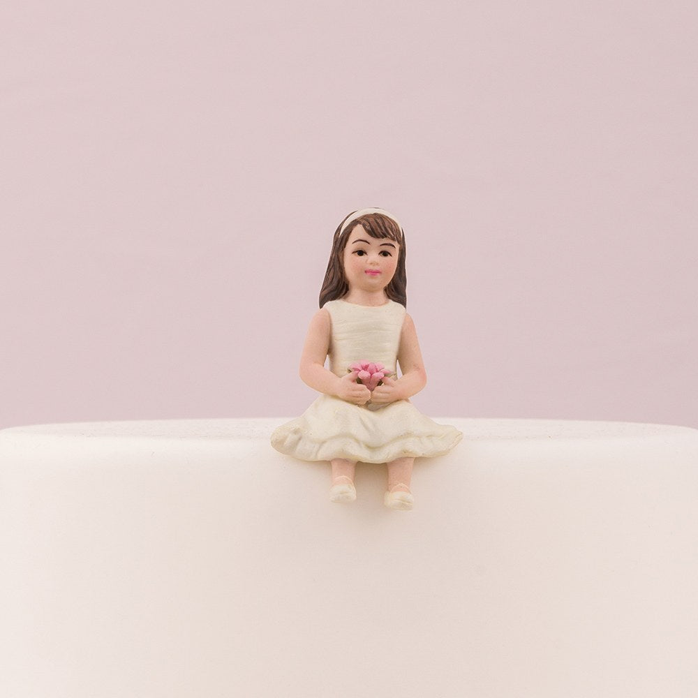 Toddler Girl Porcelain Figurine Wedding Cake Topper - Wedding Collectibles