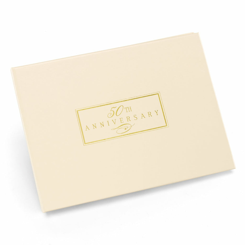 50th Anniversary Small Ivory Guest Book - Wedding Collectibles