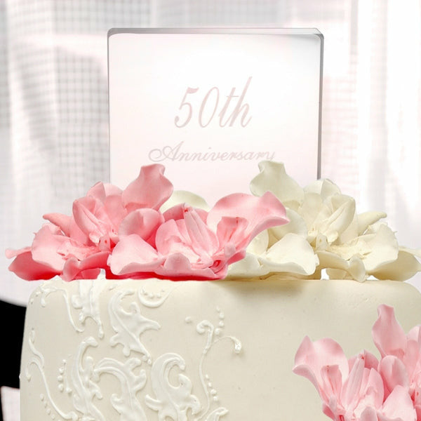 50th Wedding Anniversary Acrylic Cake Topper - Wedding Collectibles
