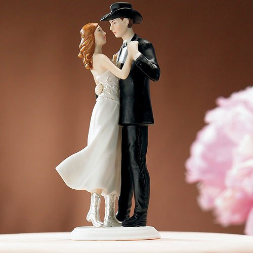 "A Sweet Western Embrace" Cake Topper - Wedding Collectibles
