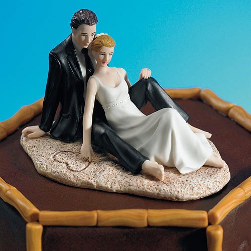 Romantic Wedding Couple Lounging on the Beach Figurine - Wedding Collectibles