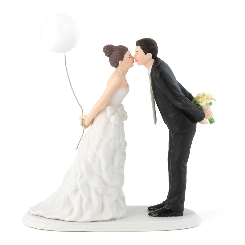 Leaning in for a Kiss – Balloon Wedding Cake Topper - Wedding Collectibles