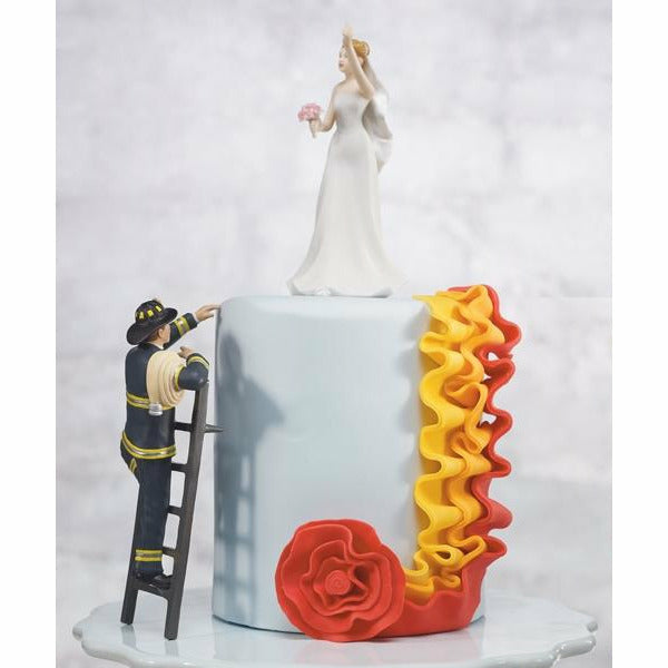 “To the Rescue!” Fireman Groom Figurine - Mix & Match Cake Topper - Wedding Collectibles