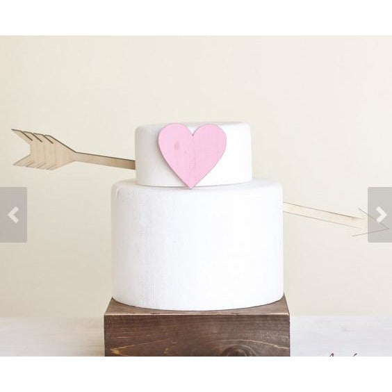 Arrow/Heart Wedding Cake Topper Rustic Chic Wedding Decor - Wedding Collectibles