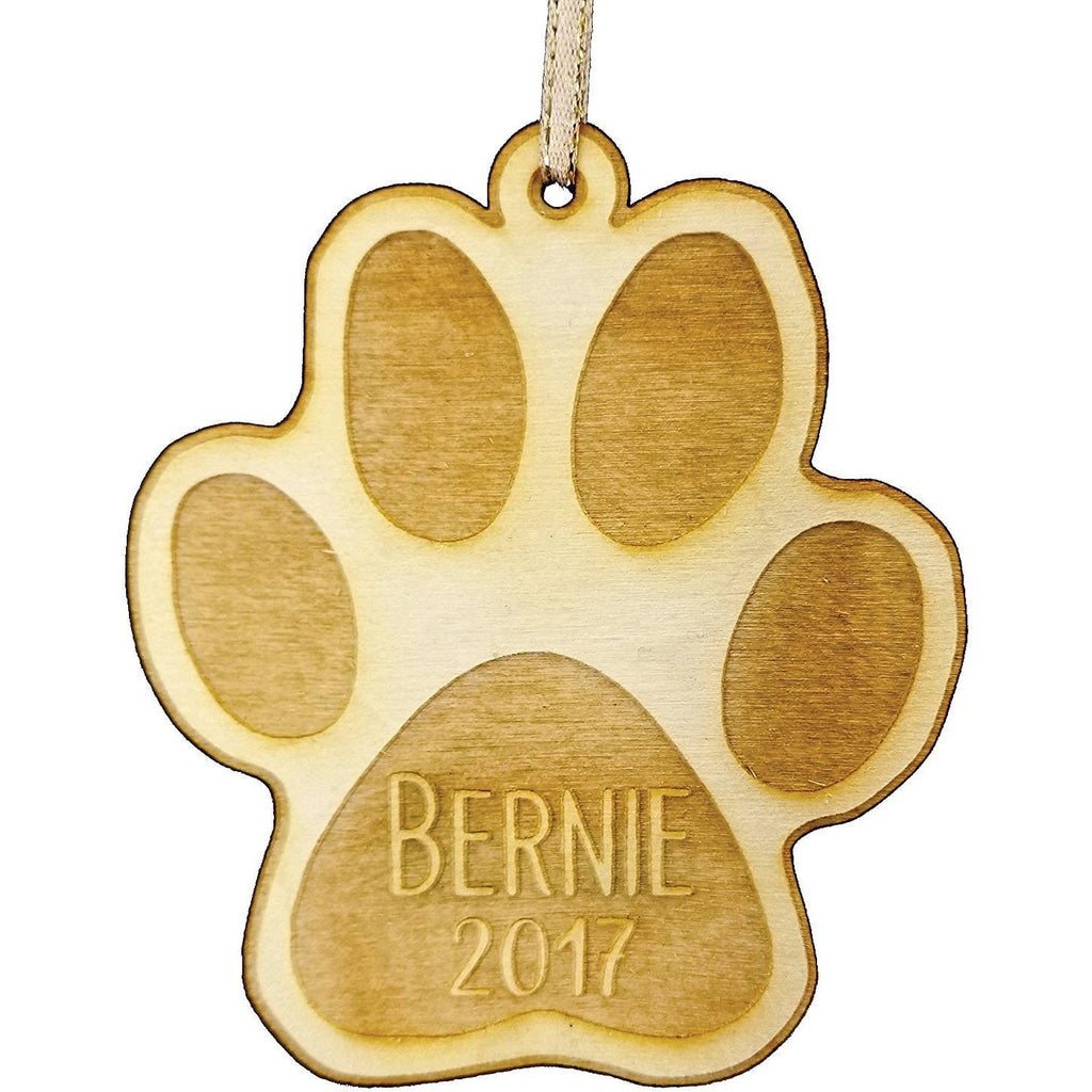 Personalized Pet Wood Christmas Ornament - Year and Pet's Name Engraved Gift Pet Holiday Wood Custom Pet Christmas - Pet Ornament - Dog Ornament - Wedding Collectibles