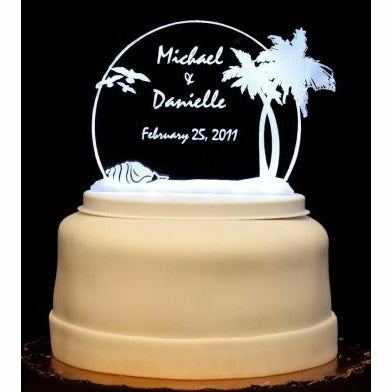 Beach Light-Up Wedding Cake Topper - Wedding Collectibles