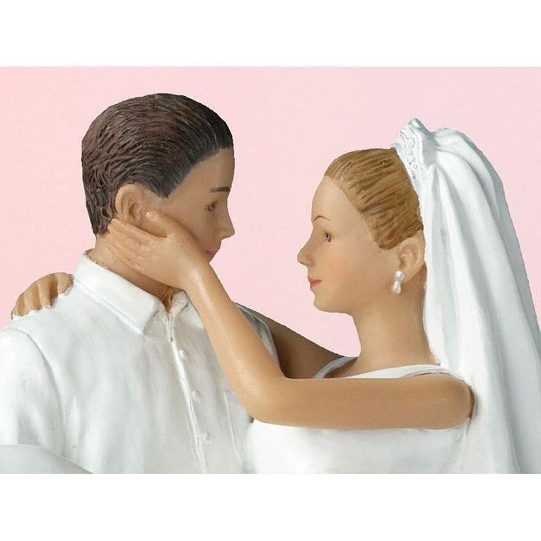 Beach Romance Bride and Groom Cake Topper - Wedding Collectibles