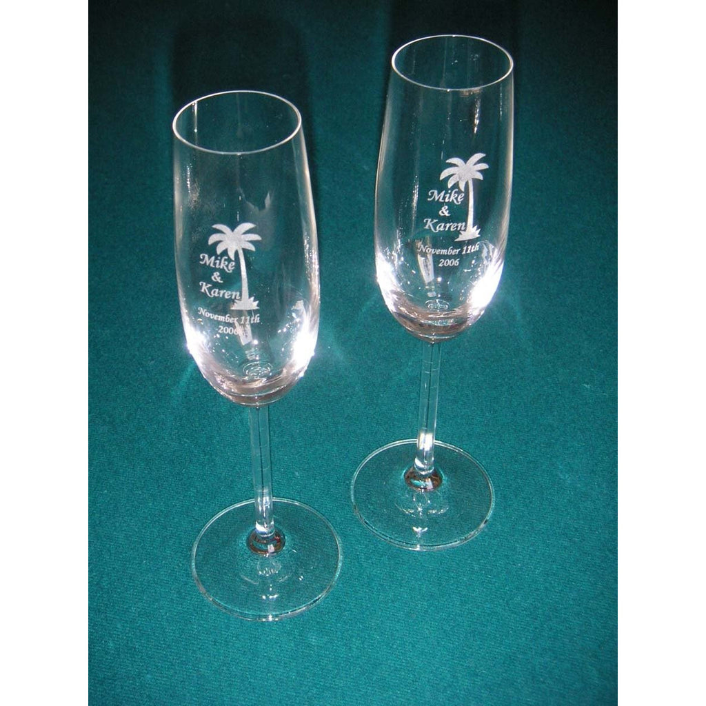 Beach Toasting Wedding Champagne Glass Flutes (Pair) - Wedding Collectibles