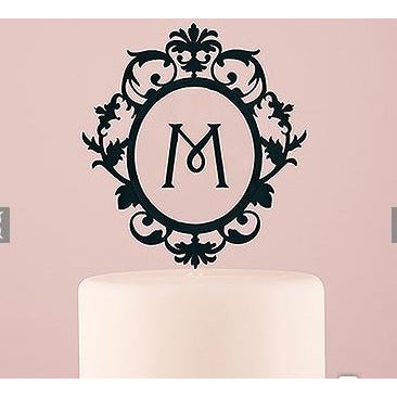 Classic Floating Monogram Black Acrylic Cake Topper - Wedding Collectibles