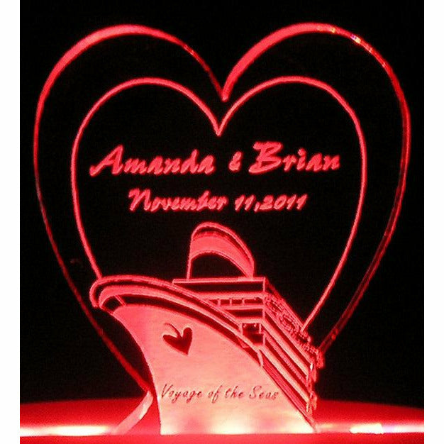 Cruise Themed Light-Up Wedding Cake Topper - Wedding Collectibles