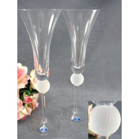 Crystal Elegance Frosted Sphere Wedding Toasting Glasses - Wedding Collectibles