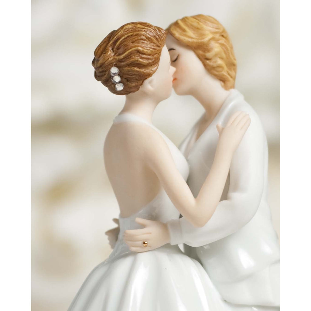 Crystal Romance Lesbian Gay Wedding Cake Topper - Wedding Collectibles