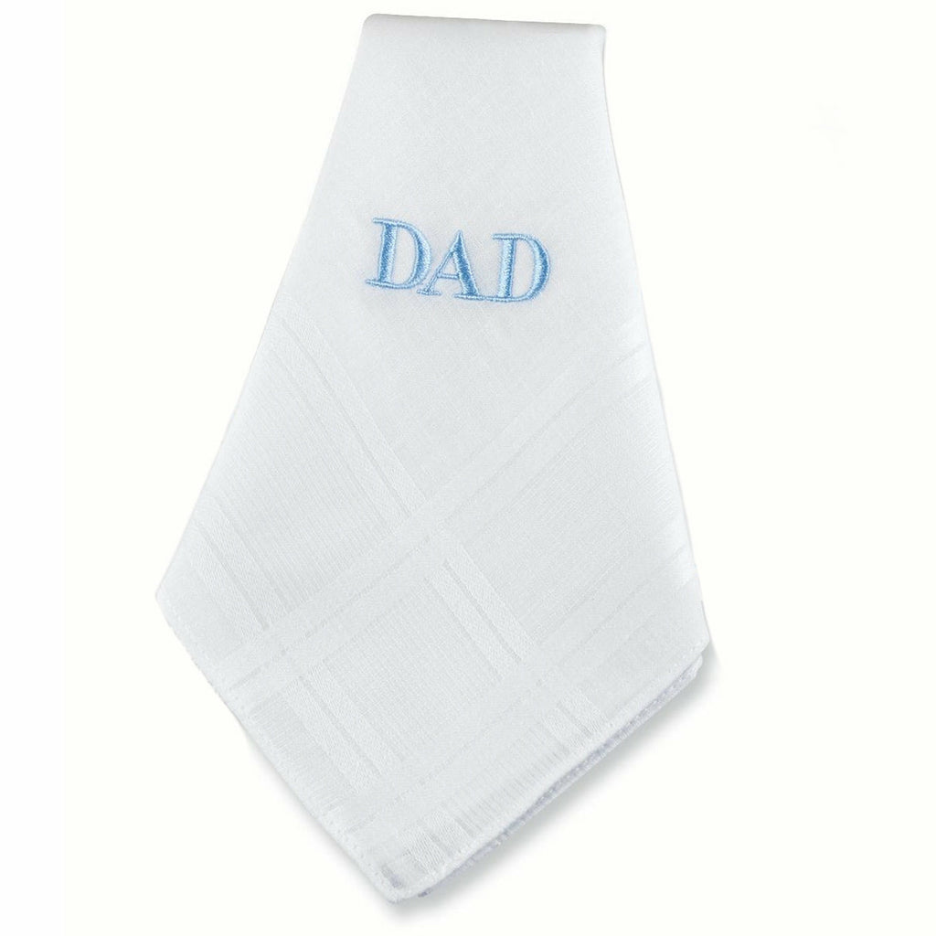 Dad Hanky with Blue Embroidery - Wedding Collectibles