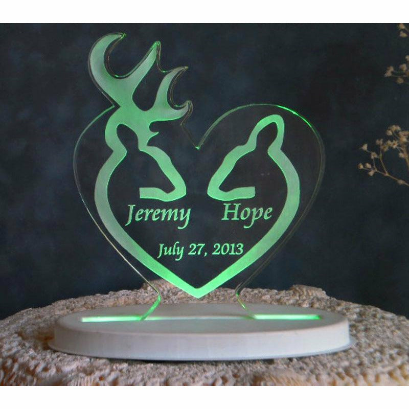 Deer Silhouette Light-Up Wedding Cake Topper - Wedding Collectibles