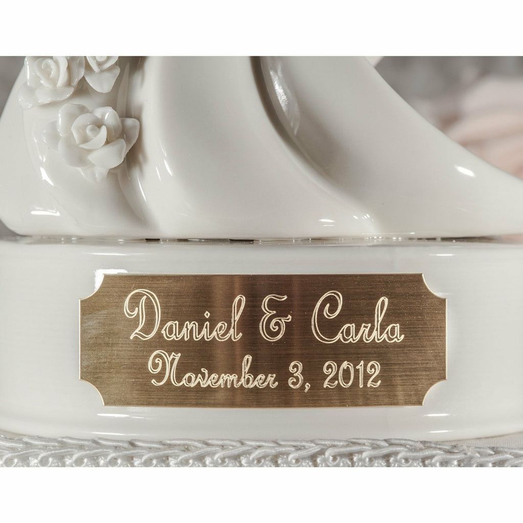 Engraveable Stylized Dancing Wedding Cake Topper - Wedding Collectibles