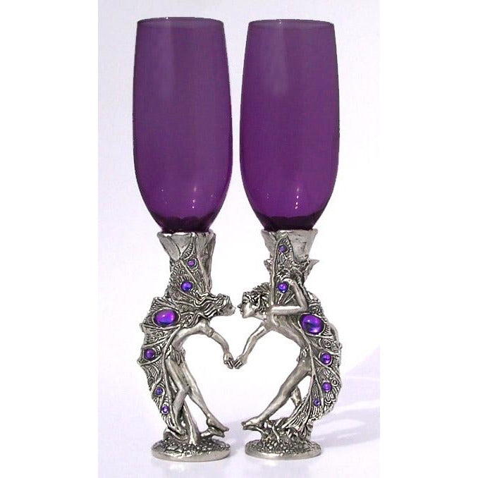 Fairy Heart Wedding Toasting Glasses Set - Wedding Collectibles