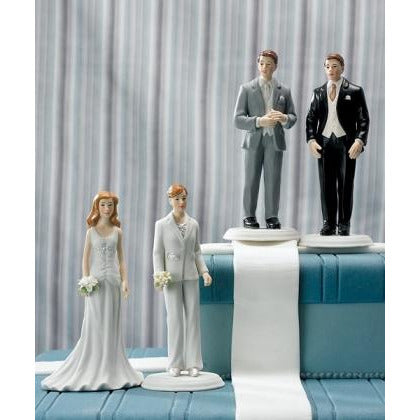 Fashionable Bride and Groom Mix & Match Cake Toppers - Wedding Collectibles