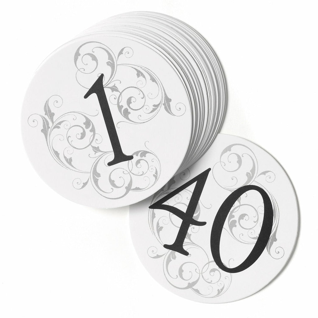 Filigree Table Number Cards - Wedding Collectibles