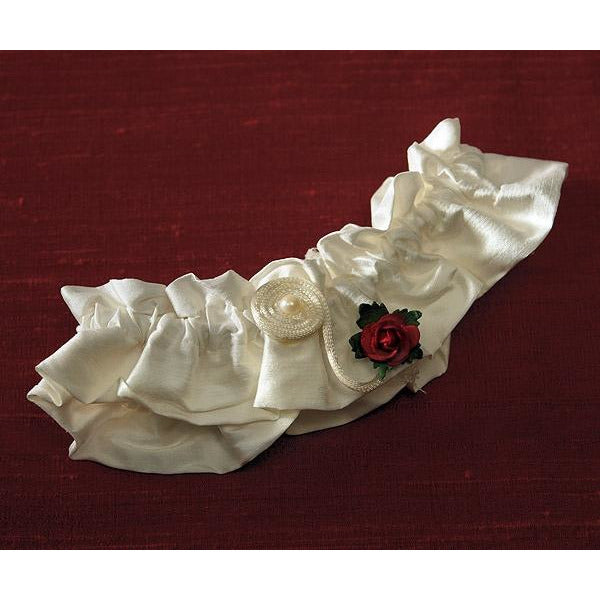 Flower of Love In Romantic Red Bridal Garter - Wedding Collectibles