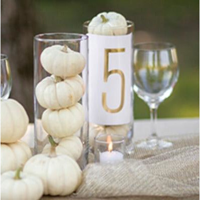 Gold Foil Table Numbers - Wedding Collectibles