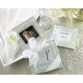 Good Wishes Pearlized Photo Coasters - Wedding Collectibles