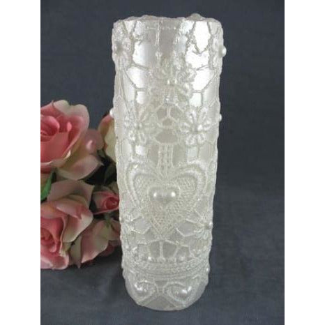Heart Lace Wedding Unity Candle - Wedding Collectibles