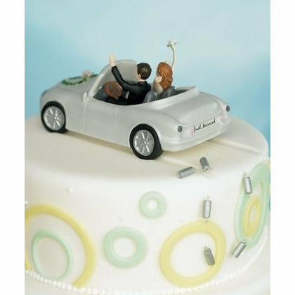"Honeymoon Bound" Couple in Car Cake Topper - Wedding Collectibles