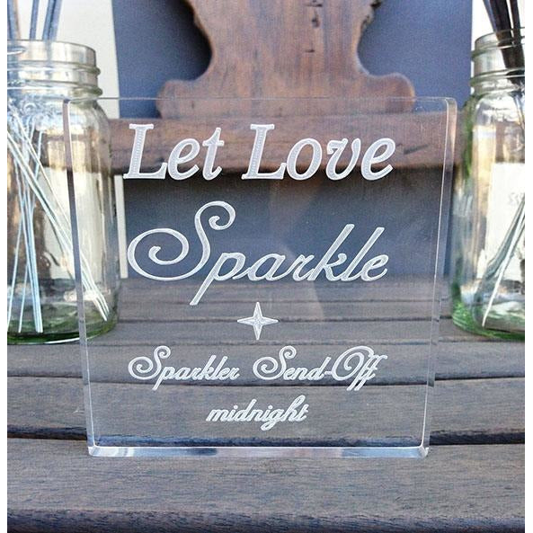 Let Love Sparkle Sparkler Sign - Personalized - Wedding Collectibles