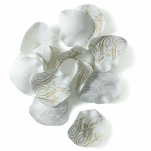 Love Letter Printed Silk Flower Petals - Mr. and Mrs. - Wedding Collectibles