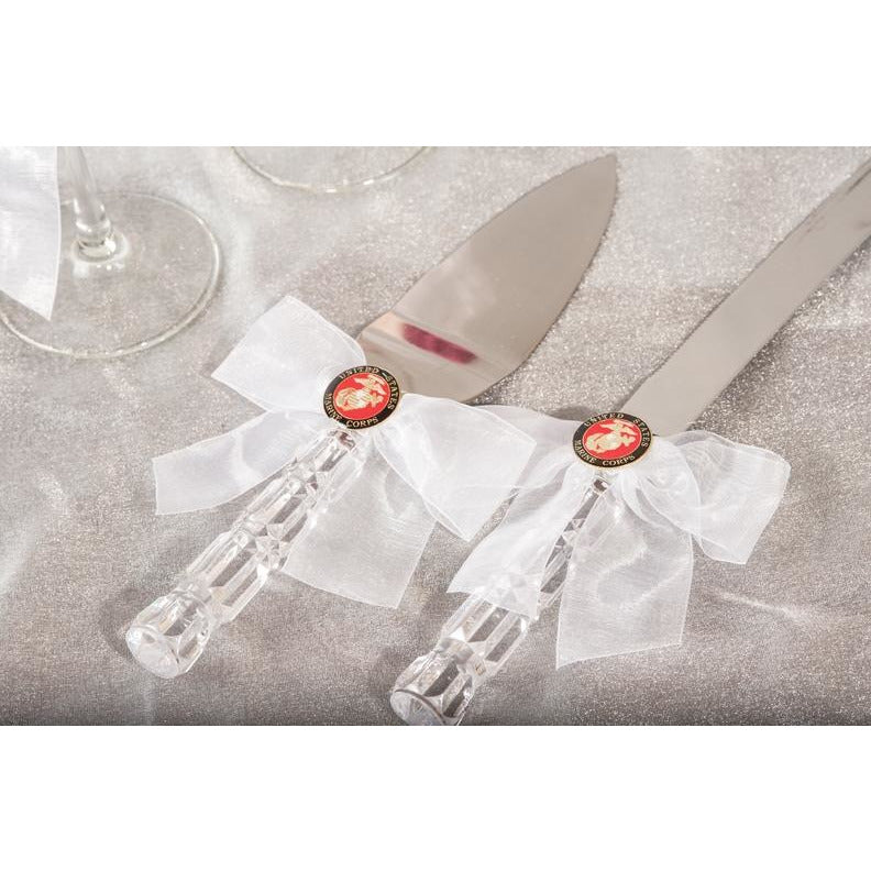 Military Wedding Cake Server Set - Air Force - Navy - Army - Marines - Wedding Collectibles