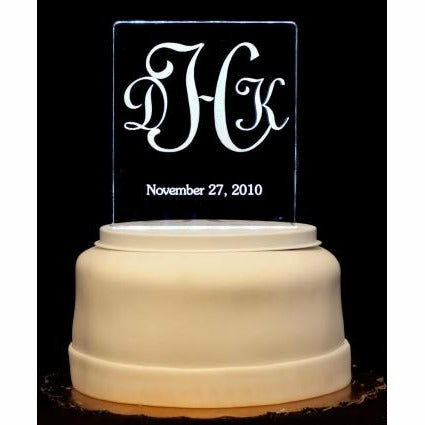 Monogram Light-Up Wedding Cake Topper - Wedding Collectibles