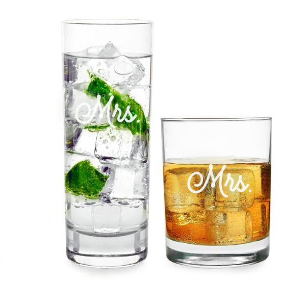Mrs. & Mrs. Cocktail Set - Wedding Collectibles