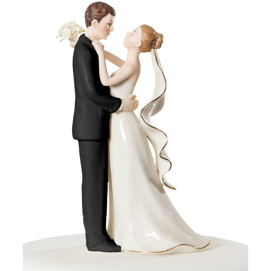 Off-White Porcelain Bride and Groom Wedding Cake Topper Figurine - Wedding Collectibles