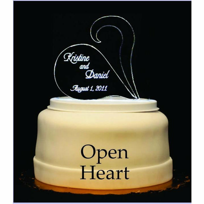Open Heart Light-Up Wedding Cake Topper - Wedding Collectibles