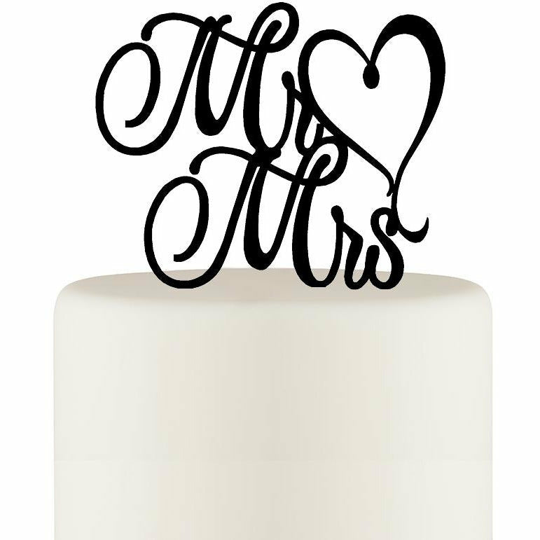 Original Wedding Cake Topper Mr and Mrs Topper Heart Design - Wedding Collectibles