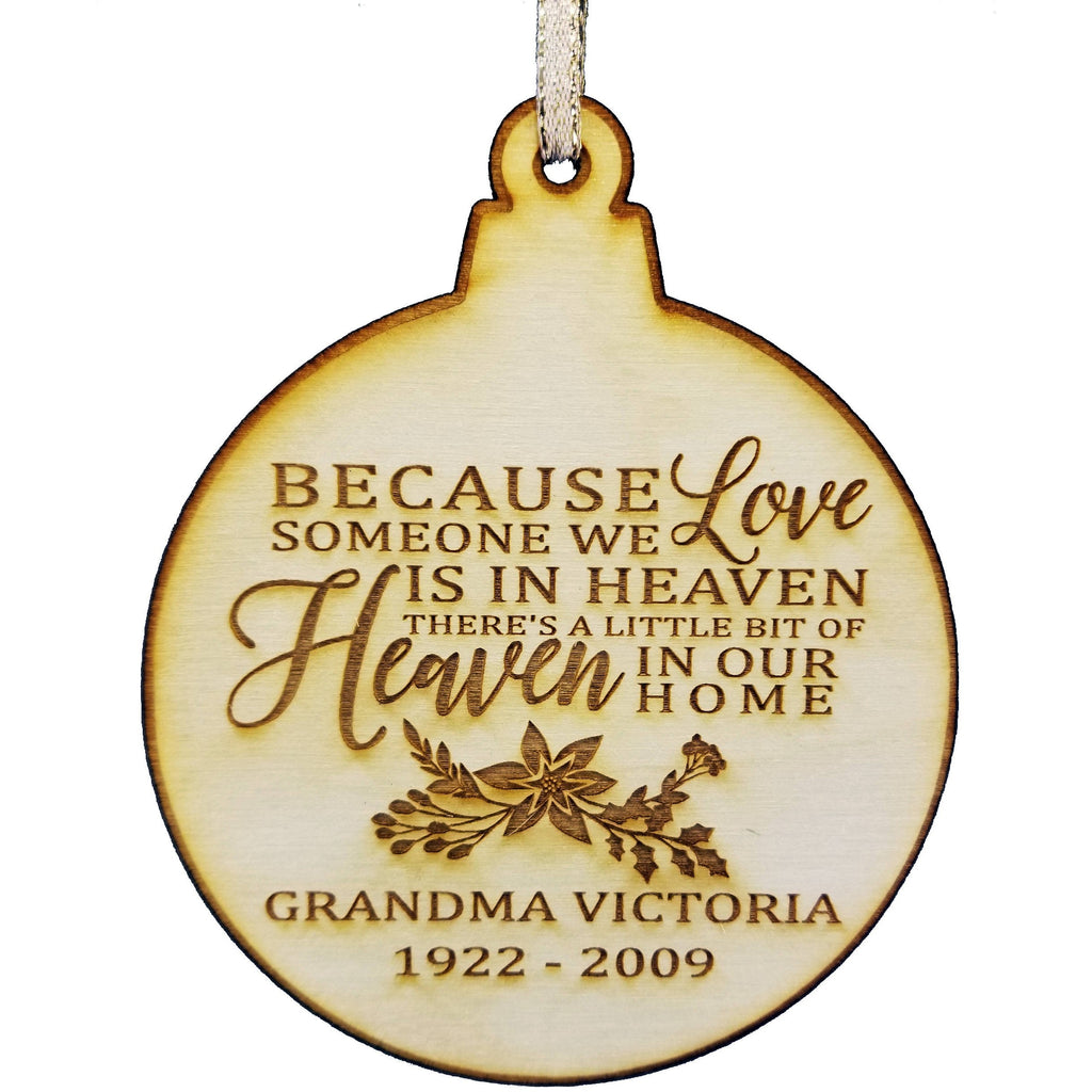 Personalized Memorial Wood Christmas Ornament - Christmas In Heaven - Memorial Gifts - Sympathy Gifts - Loss Of A Loved One - Christmas Gift Holiday Wood Custom Personalized - Wedding Collectibles
