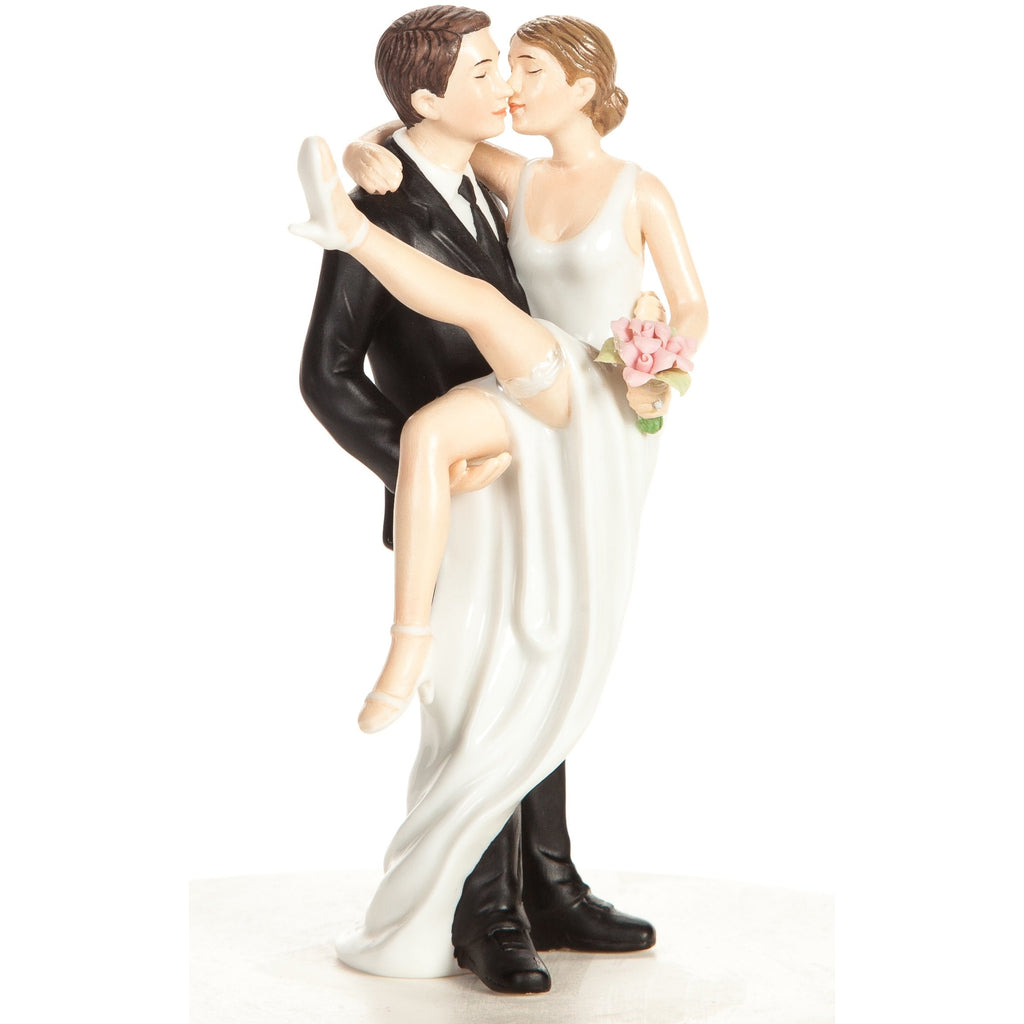 "Over the Threshold" Wedding Bride and Groom Cake Topper Figurine - Wedding Collectibles