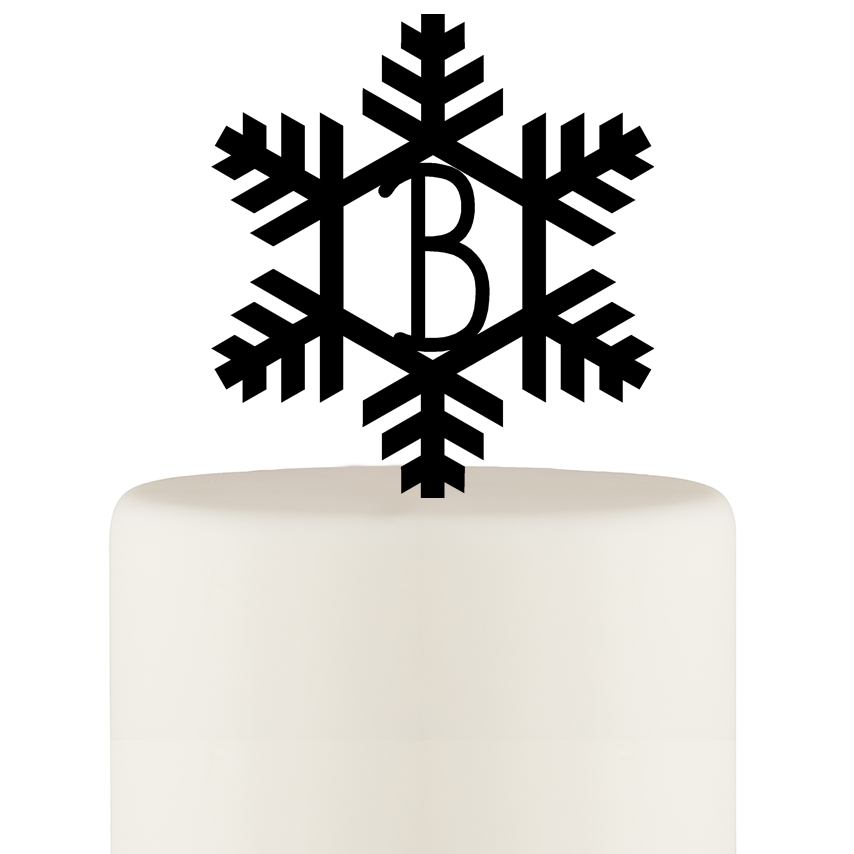 Personalized Snowflake Cake Topper Winter Wedding With YOUR Initial ...