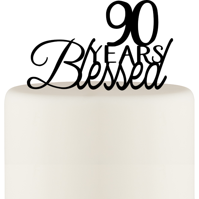 90 Years Blessed Cake Topper - 90th Birthday Cake Topper - Wedding Collectibles