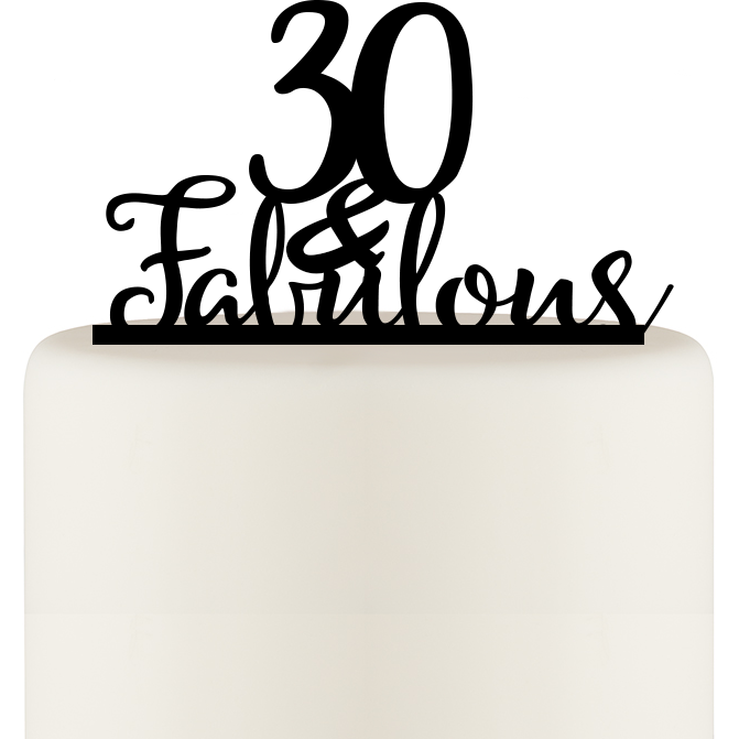 Original 30 and Fabulous 30th Birthday Cake Topper - Wedding Collectibles