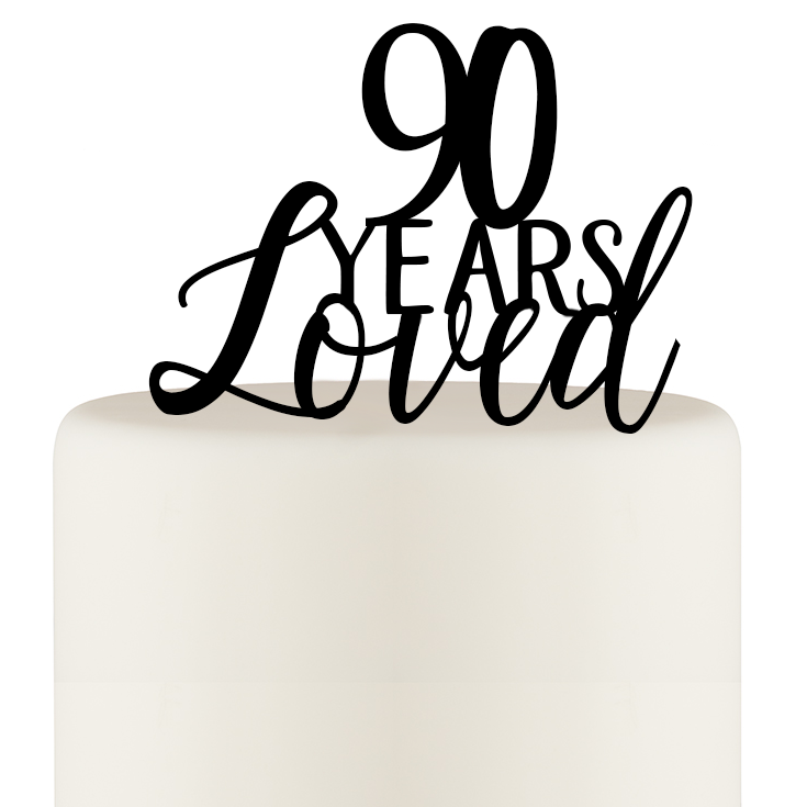 90 Years Loved Cake Topper - 90th Birthday Cake Topper - Wedding Collectibles