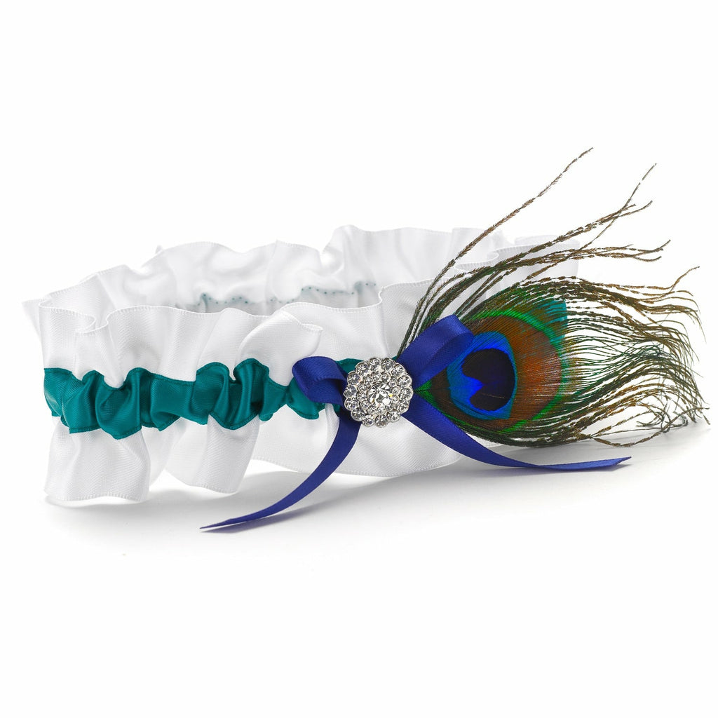 Peacock Feather Garter - Wedding Collectibles